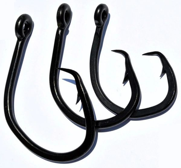 7. Commercial Black Forged Offset Circle Hooks 16/0, 18/0 & 20/0