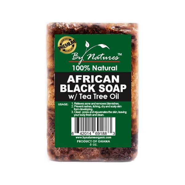 By Natures African Black Soap with Tea Tree Oil (3.5oz or 6oz) M&M