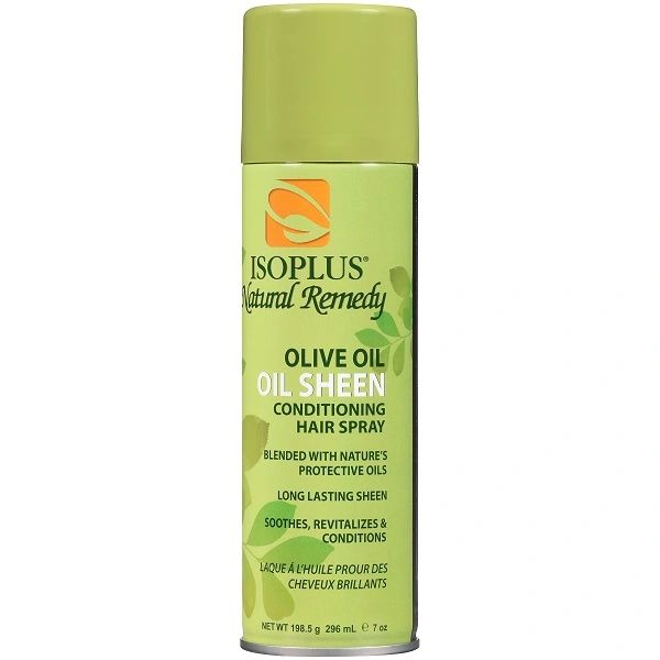 Isoplus Natural Remedy Olive Oil Oil Sheen Conditioning Hair Spray (7 oz) M&M BEAUTY SUPPLY & WIGS