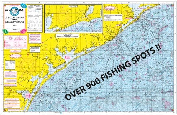 F131 Gulf of Mexico Offshore Fishing Map Hook-N-line 