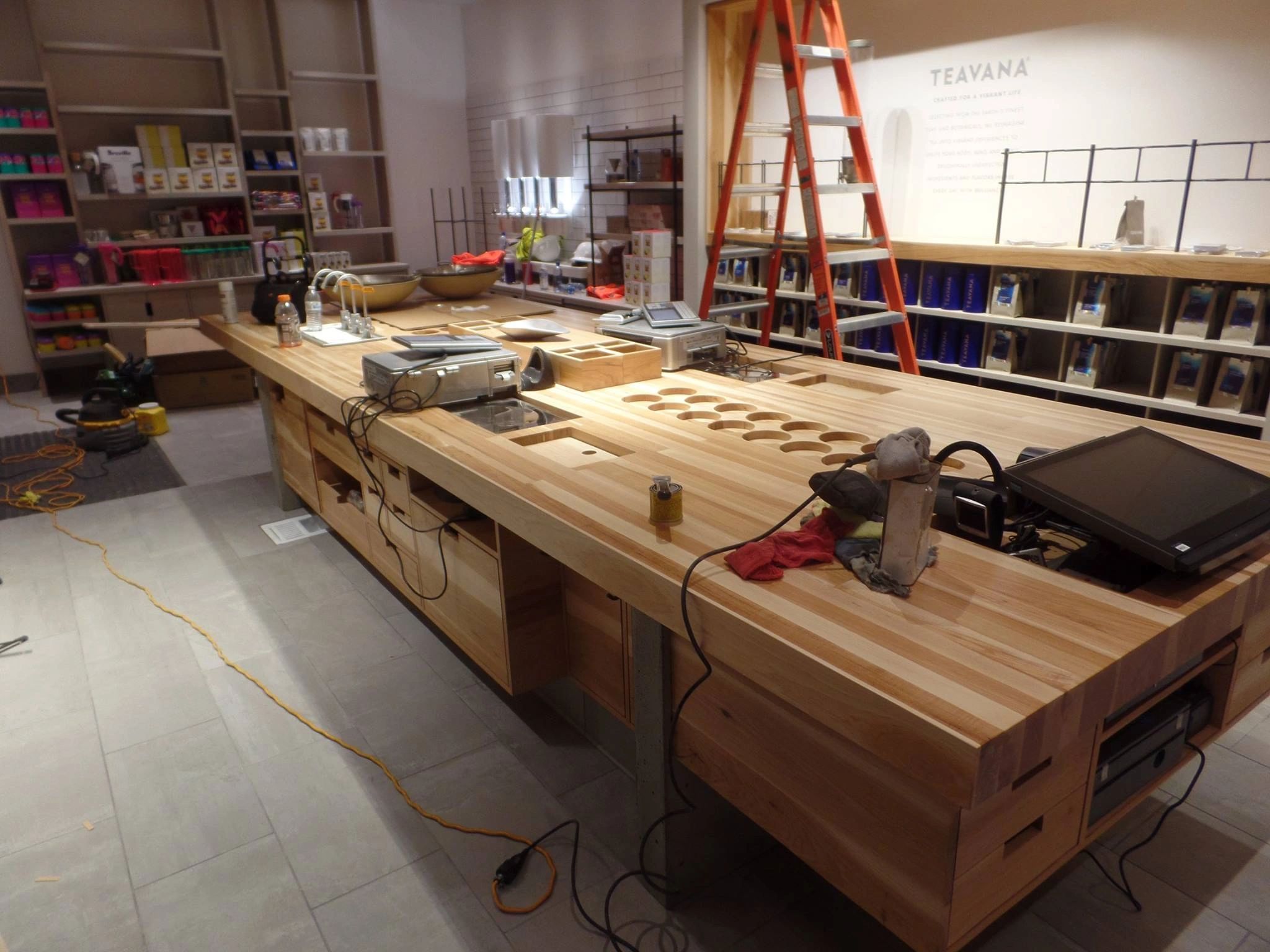 Router work at Teavana for display table