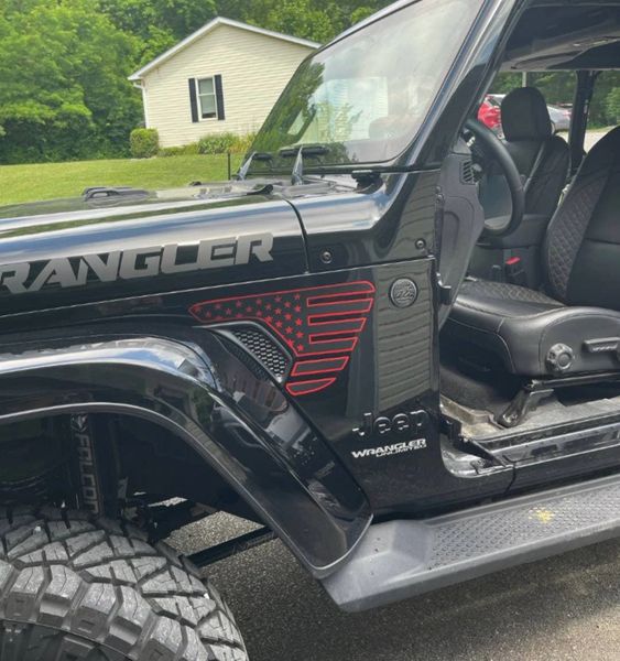 Fender Vent American Flag Decals for 2018-2022 Jeep Wrangler ...