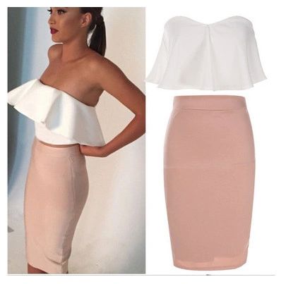 Summer Off Shoulder Tank Tops With Wrap Skirt