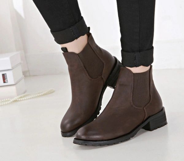 Popular Style Round Toe Casual Chunky Ankle Boot