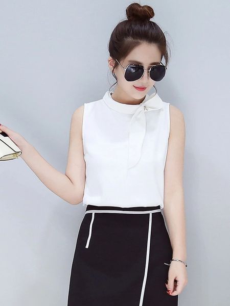 Korean Design Chiffon O-Neck Blouses