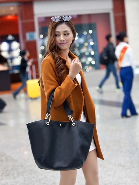 Brief Style Solid Hasp One Shoulder Bag