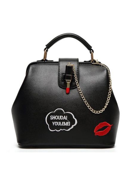 New Letter Lip Metal Chain Handle Bag