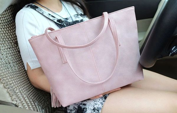Outlet Fashion Fringe Zipper Women Handle Bag