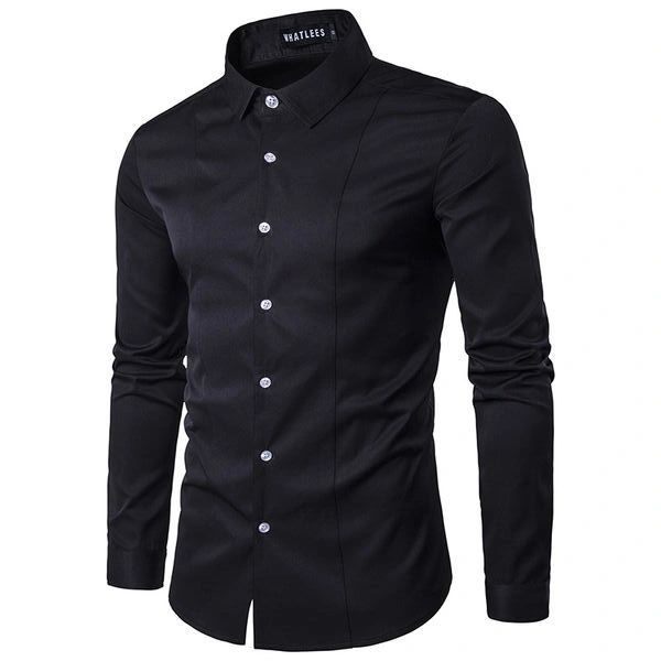 Casual Solid Turndown Collar Men Shirt