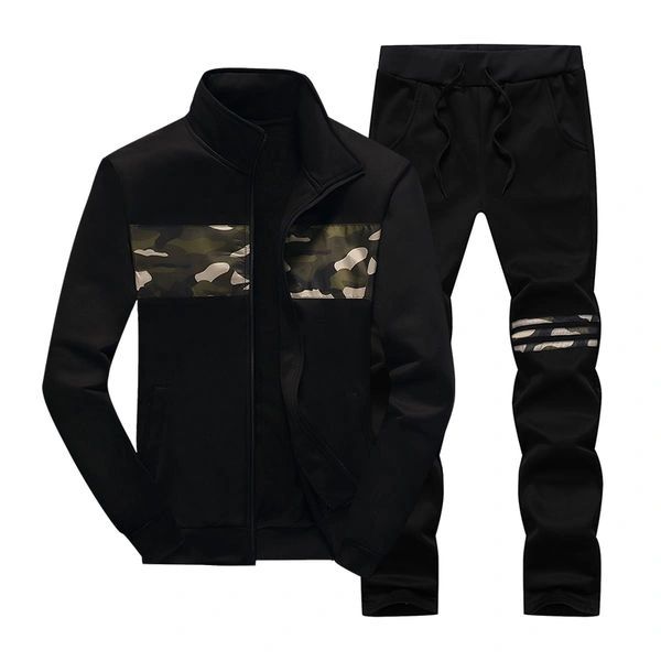 Cheap Camouflage Decorated Stand Collar Zipper Sport Suit