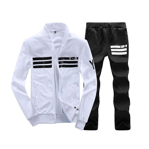 Cheap Stripe Decorated Stand Collar Men Sport Suit