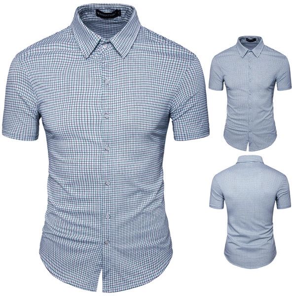 Chic Plaid Button Down Short Sleeve Shirts