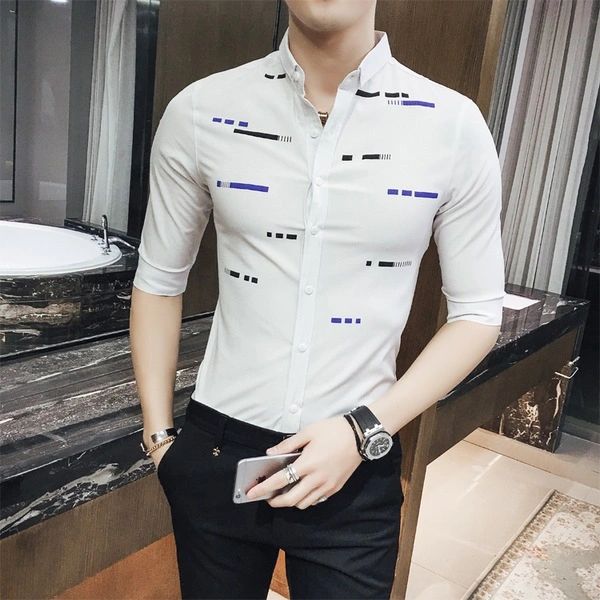 British Print Single Breasted Men Shirts
