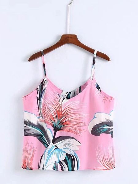 Euro Flowers Spaghetti Straps Tank Top (3-4 Days Delivery)