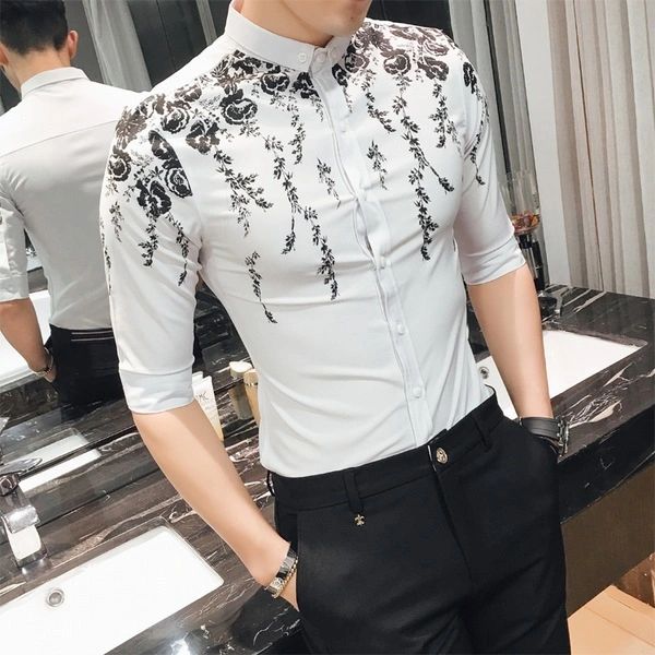 Floral Print Long Sleeve Shirts for Men