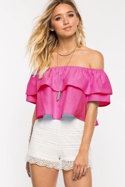 Simple Design Strapless Ruffle Sexy Tank Top