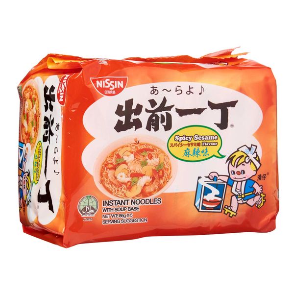 Nissin Chu Qian Yi Ding Spicy Sesame Instant Noodles With Soup Base 5 x 86g