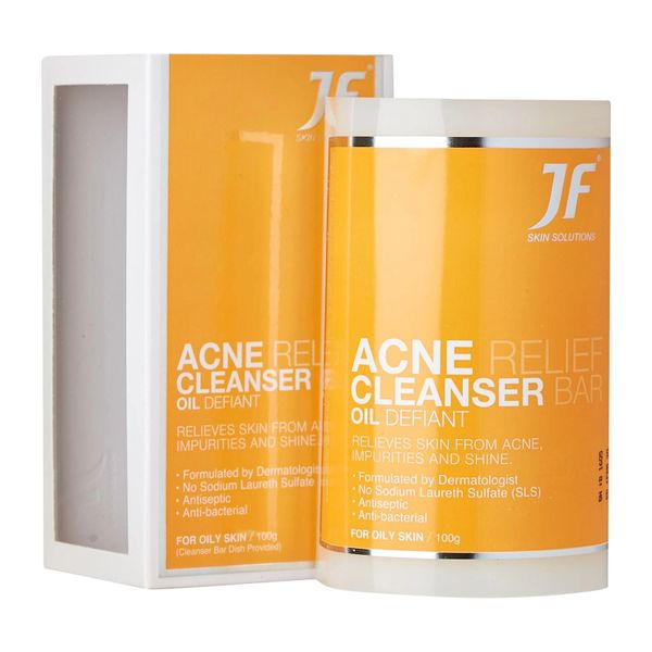 JF Skin Solutions Acne Relief Cleanser Bar For Oily Skin Face Cleanser 100g