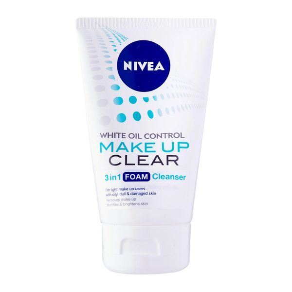 Nivea Face Care For Woman Cleanser Makeup Clear White Oil Control 3-In-1 Foam Cleanser 100g