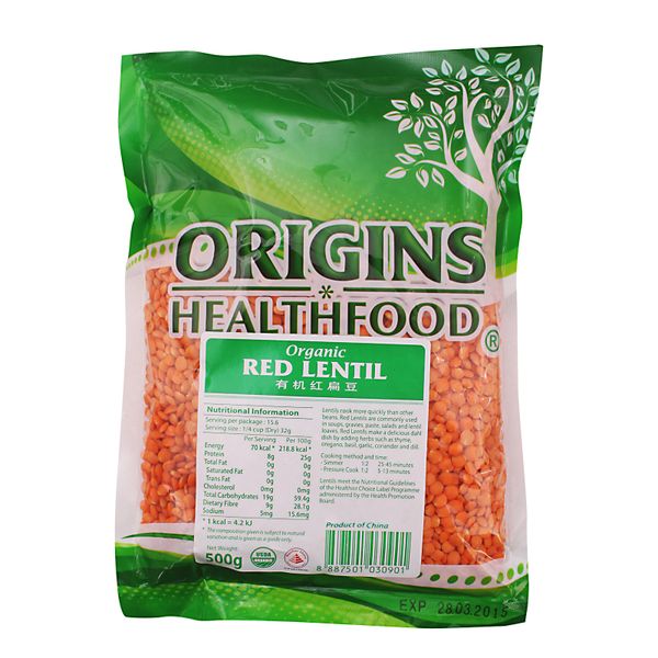 Origins Organic Red Lentils 500 g