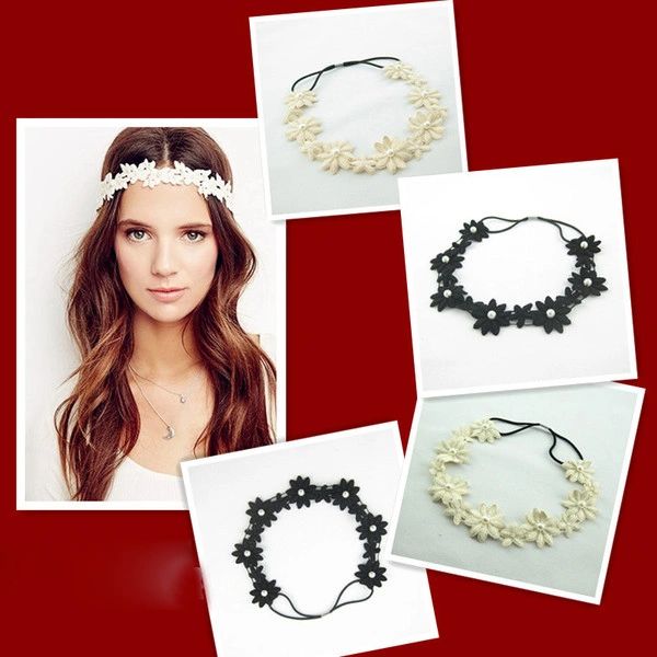 Chic Lace Flower Pearl Pretty Hair Band
