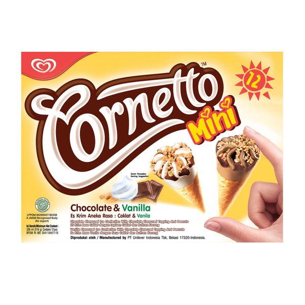 Cornetto Mini Chocolate And Vanilla Ice Cream 12 x 28 ml