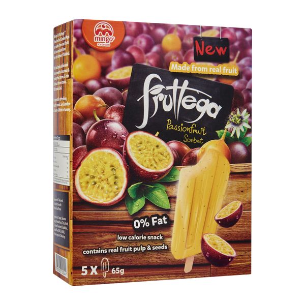Mingo Fruttega Multi Pack Passion Fruit Sorbet - Frozen 5 x 65 g
