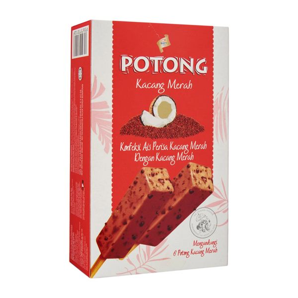 Potong Red Bean Flavoured Ice Confection - Frozen 6 x 60 ml