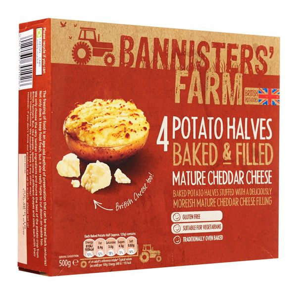 Bannisters' Farm Baked And Filled Mature Cheddar Cheese Potato 500g