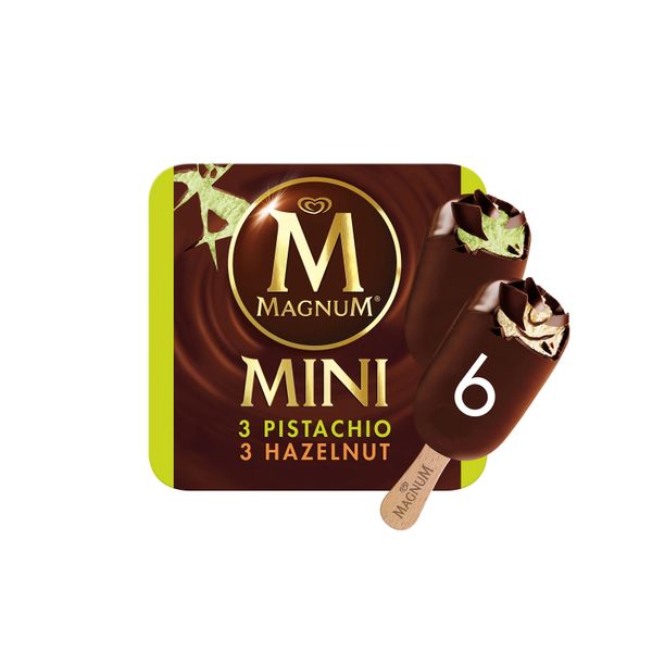 Magnum Mini Pistachio And Gianduia Multipack Ice Cream 6 x 60 ml