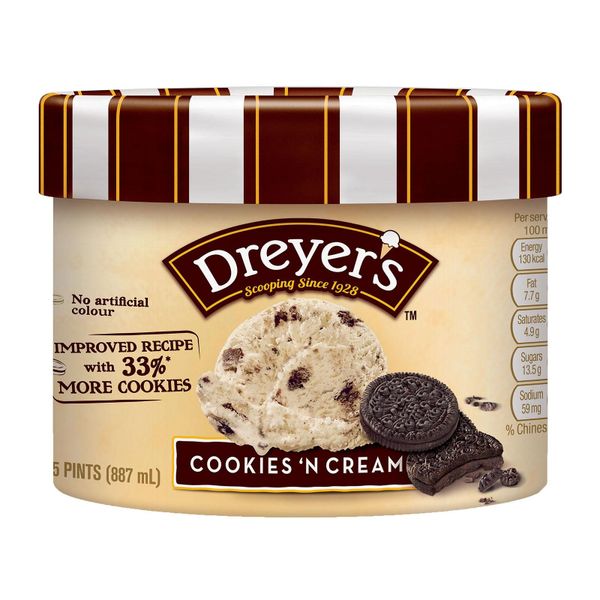 Dreyer's Grand Ice Cream - Cookies And Cream 887 ml