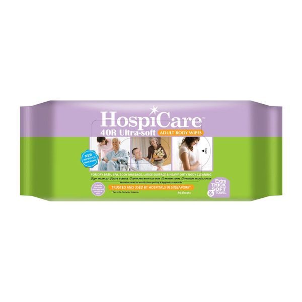 HospiCare 40R Ultra-Soft Adult Body Wipes 40s 40 per pack