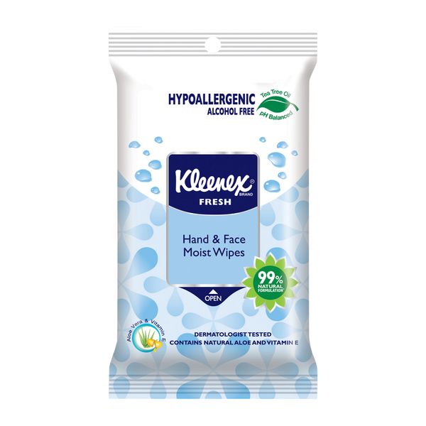 Kleenex Fresh Hand And Face Moist Wipes 3 x 10 per pack