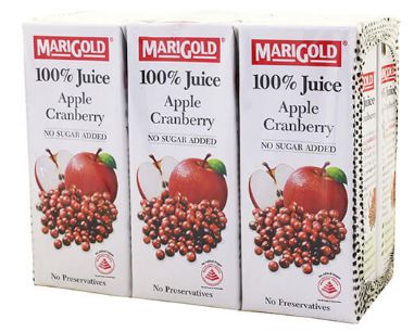 Marigold 100%APPLE C'berry 6X250ML