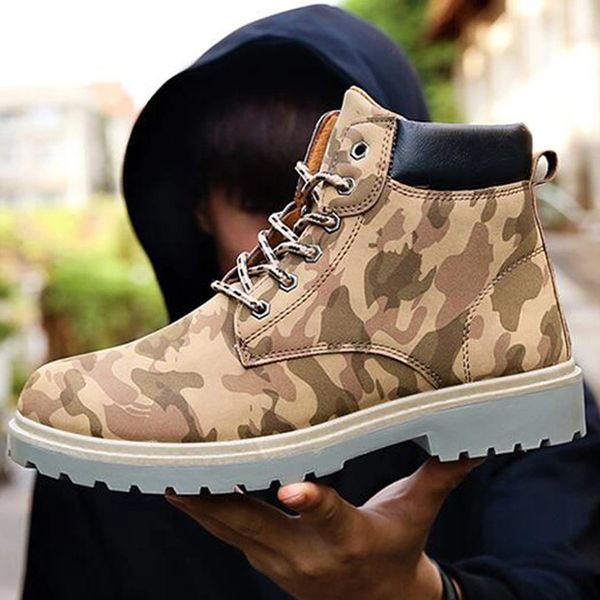 Hot Selling Camouflage Lace Up Boots For Men