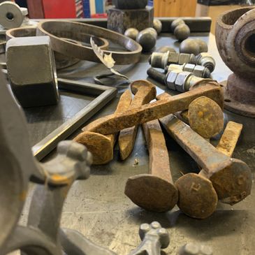 Variety of raw materials used to create pieces
