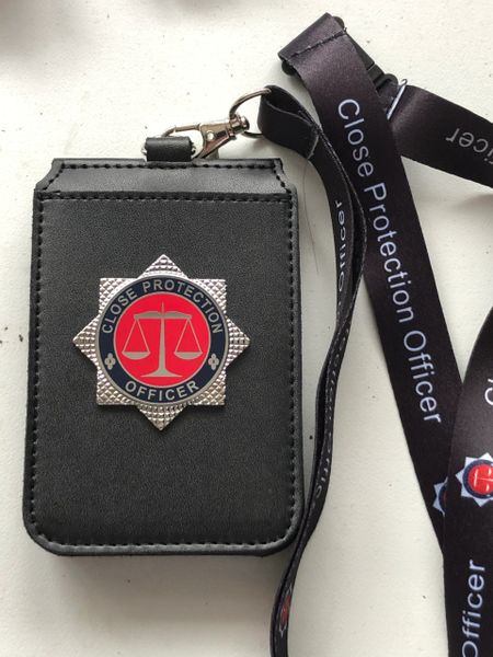 Close Protection Officer ID card holder & printed lanyard