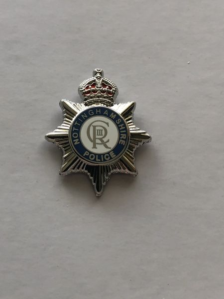 Notts Police King Charles design pin badge