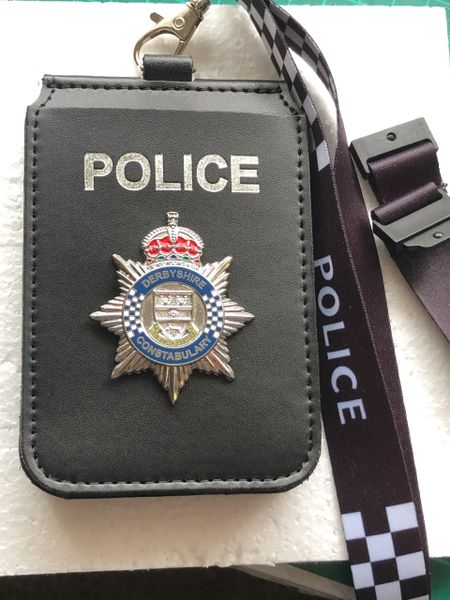 Derbyshire Constabulary badged cardholder &lanyard