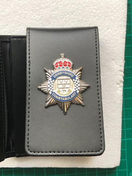 Derbyshire Constabulary badged warrant card wallet. Version 2