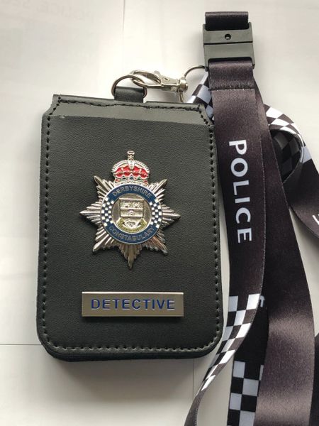 Derbyshire Constabulary Detective double cardholder & lanyard