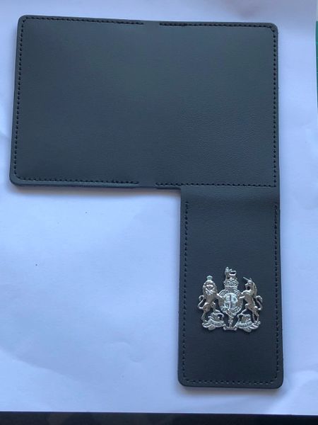ID card wallet with attached coat of arms crest