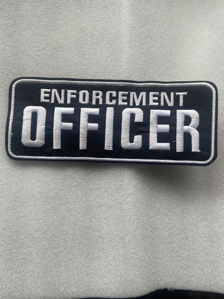 Enforcement Officer -Large badge ( aprox 245mm). Hook/loop backing