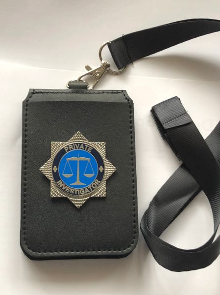 Private Investigator badged double cardholder & lanyard