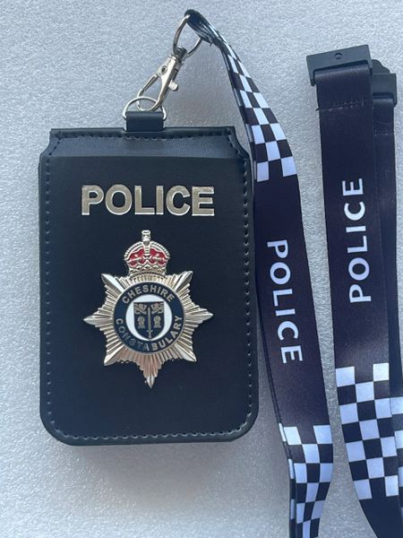 Cheshire Constabulary badged neck ID card holder