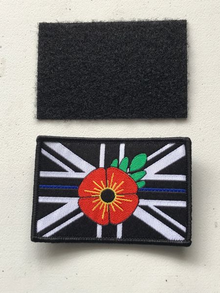 Thin blue line patch -Poppy version