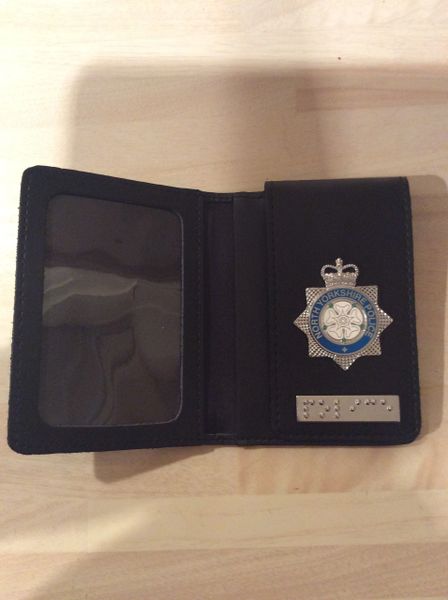 North Yorkshire Police warrant card wallet and braille bar