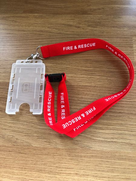 Fire and Rescue lanyard and card holder