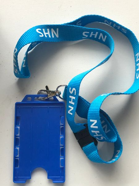 NHS printed Lanyard & double card holder.