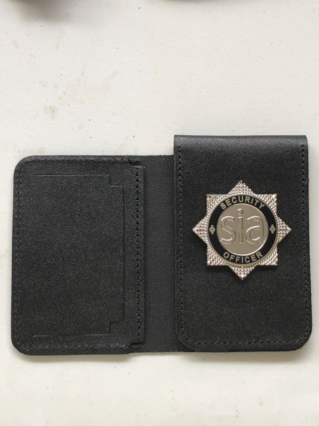 Leather Badge ID Holder, police wallet, security ID wallet